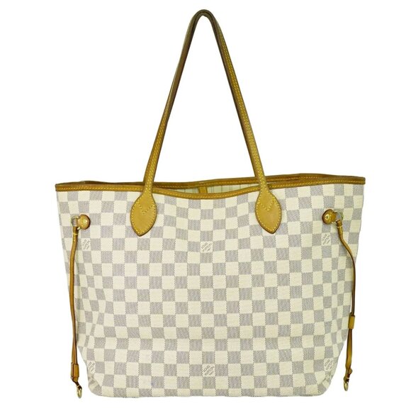 Louis Vuitton Neverfull MM N41361 Damier Azur Canvas Shoulder Tote Bag White - Picture 1 of 10
